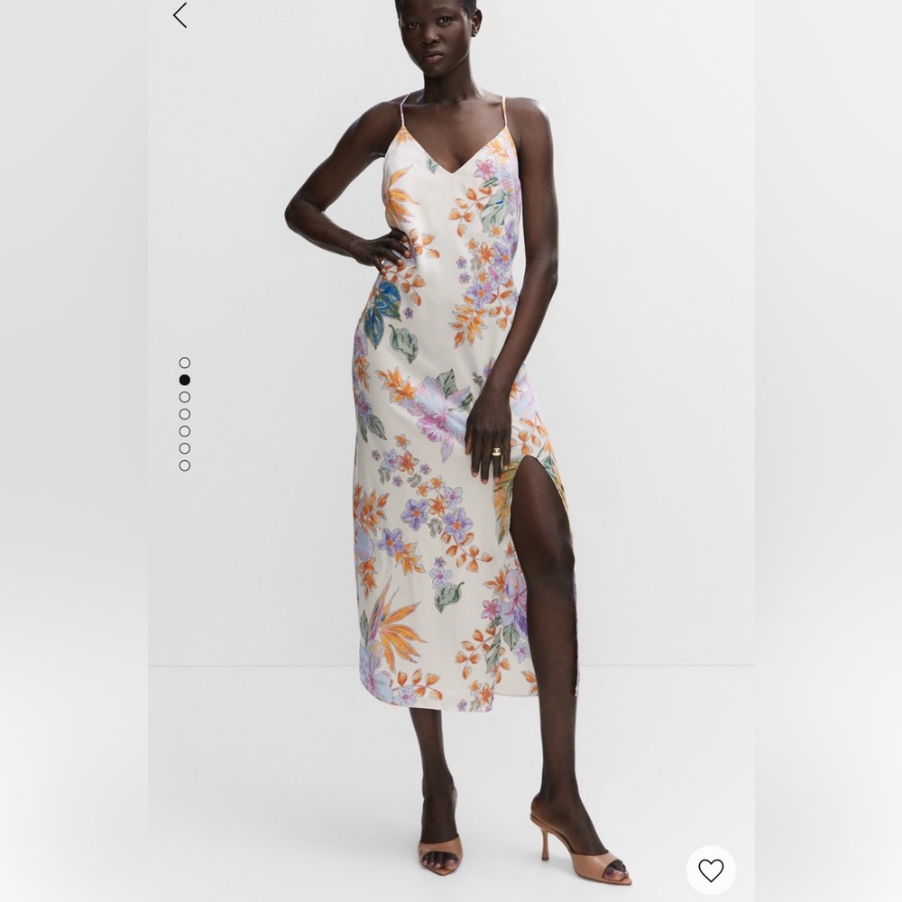 NEVER WORN. Side slit satin dress!